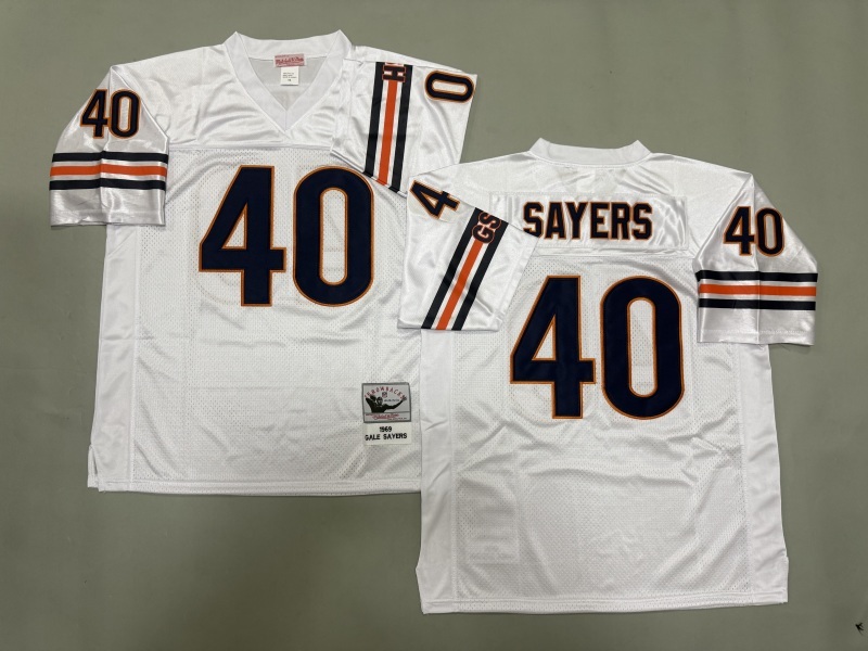Men 2025 Nike Chicago Bears #40 Sayers white Throwback Limited NFL Jersey style 002